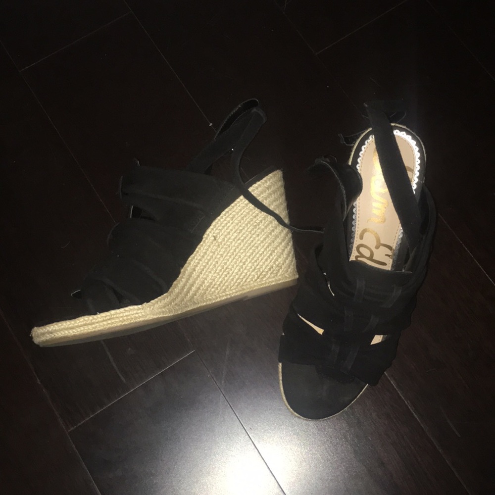 Worn once!  Sam Edelman suede wedge sandals